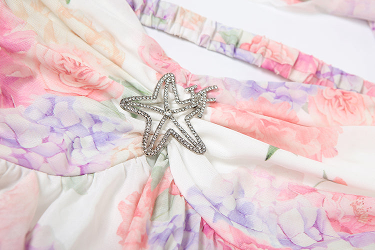 AYMI wide mini dress with starfish