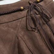 Nom Brown Asymmetric Flare Skirt
