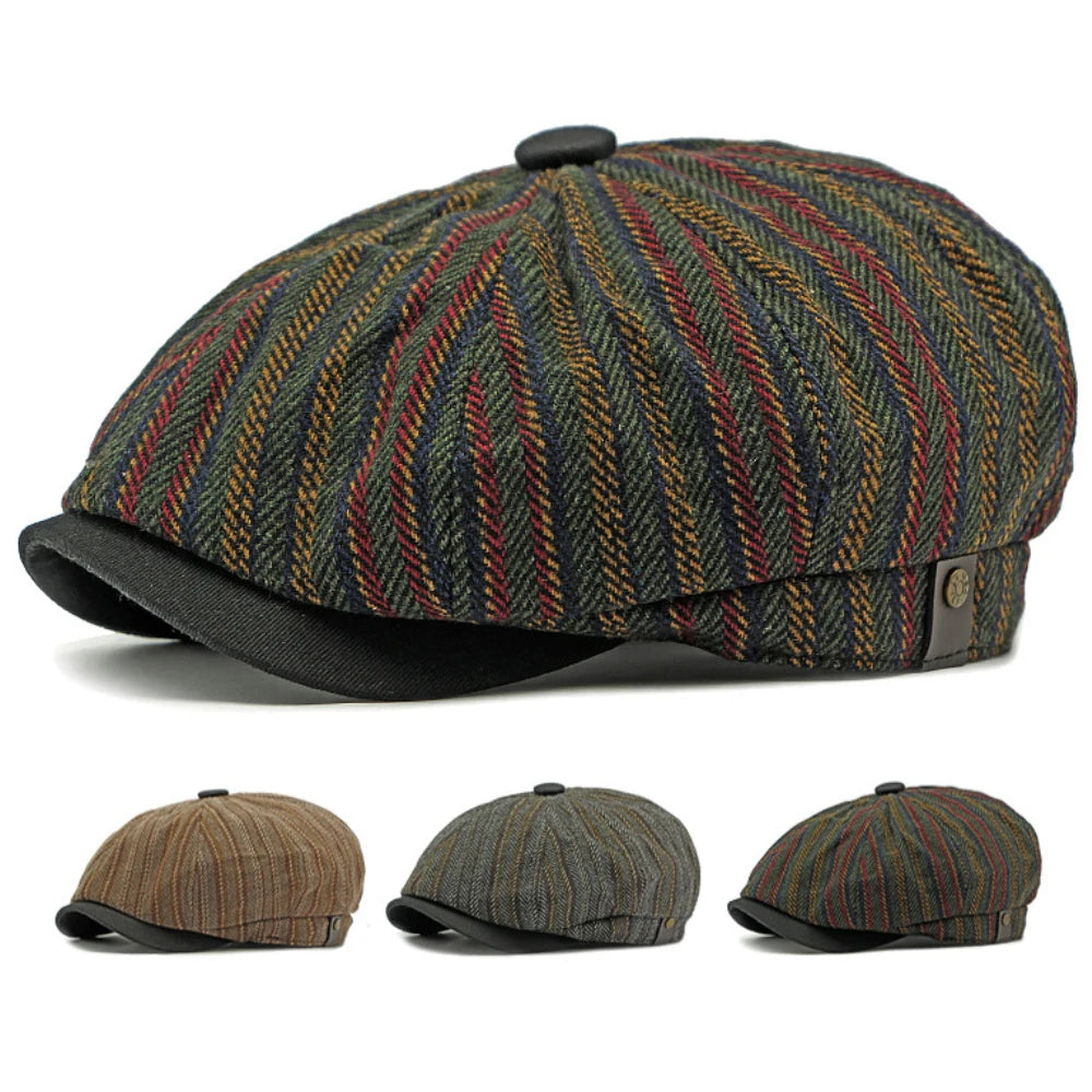 Striped Beret Hat