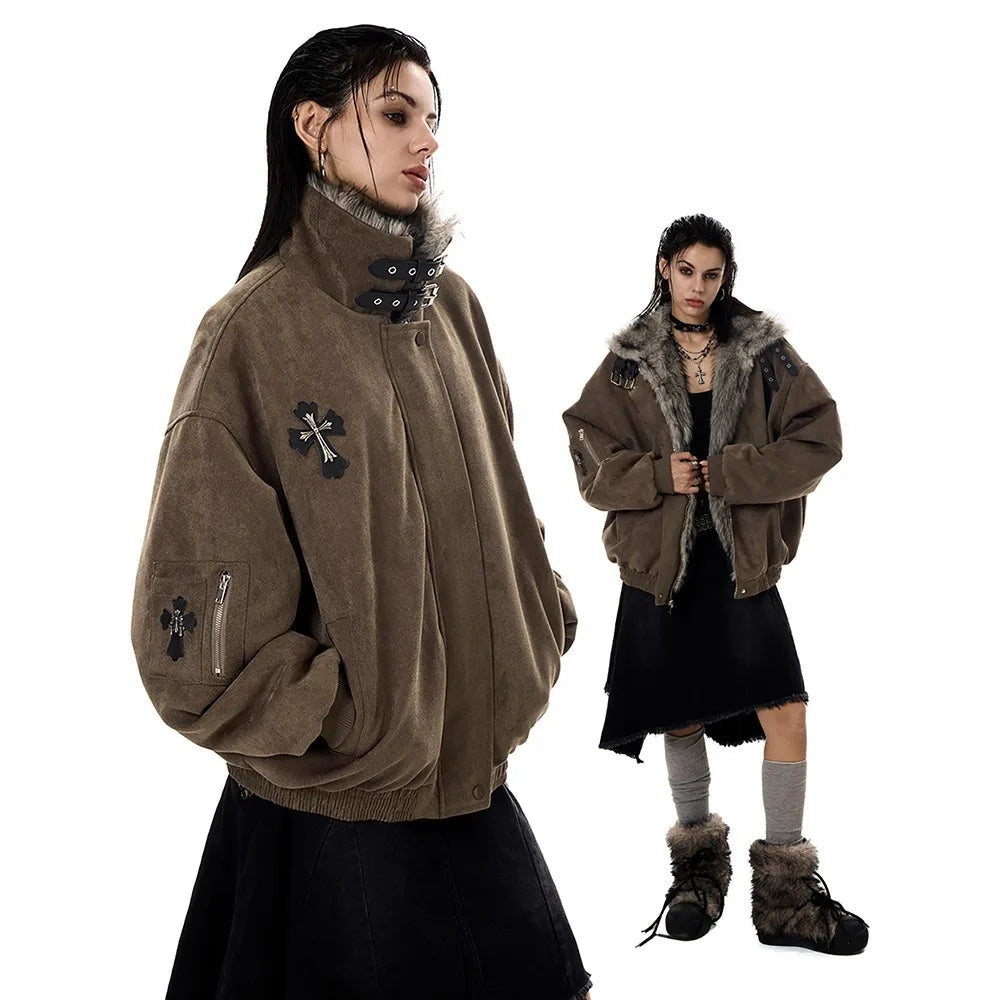 Fleece-Lined Cotton Winter Coat