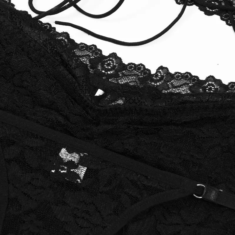 Nom Black Lace Skirt & Tank Set