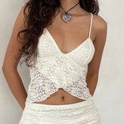 Rock Princess White Lace Mini Skirt & Tank Set
