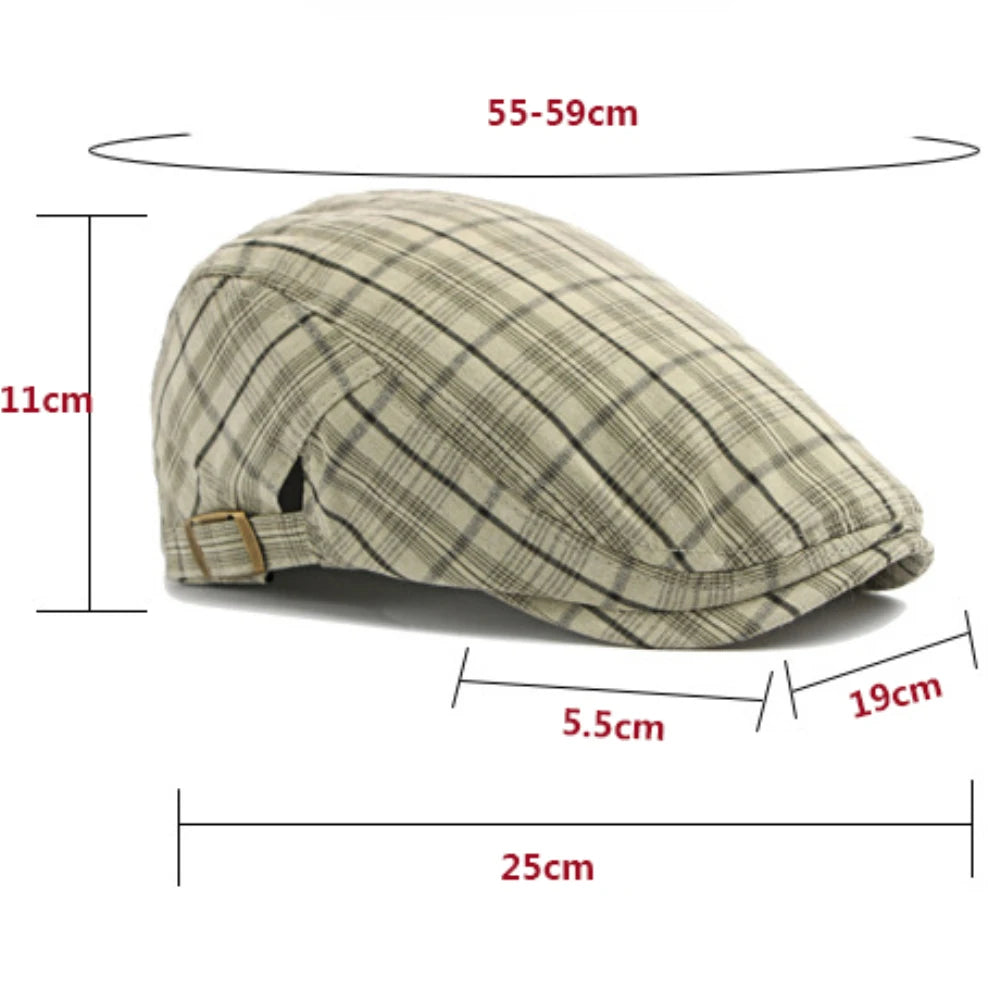 Retro Plaid Beret Hat