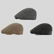 Striped Beret Hat with Ear Flaps