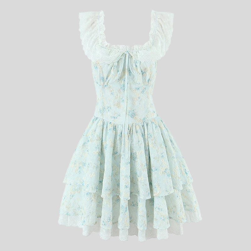 Princess - Layered mini dress with lace