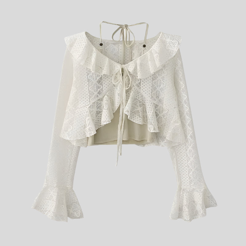 FAY Tiered Lace Blouse