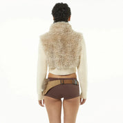 URI Half-Fur White Jacket