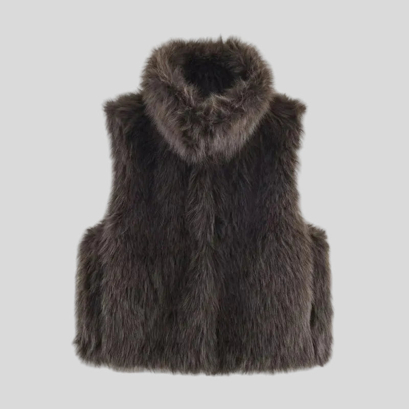 Women's Faux Fur Collar Vest