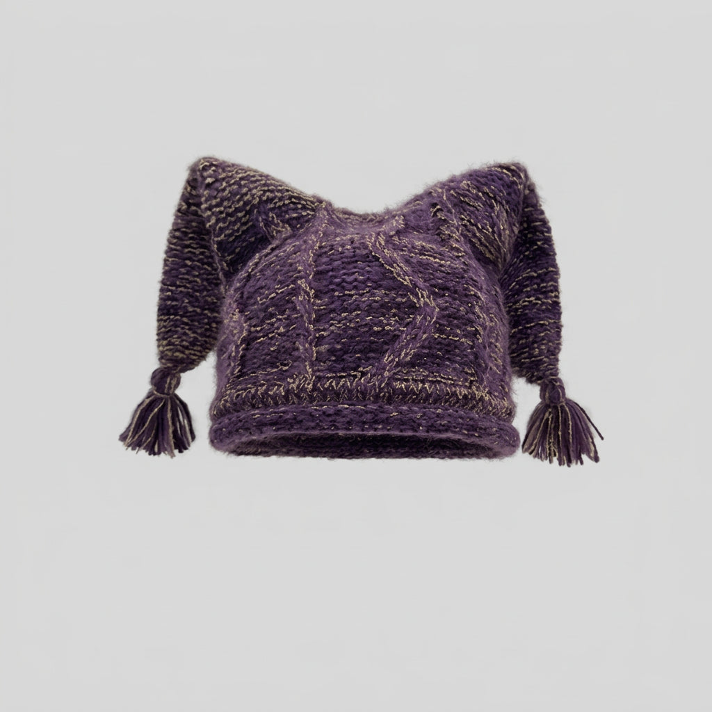 Tasseled Jester Knit Beanie