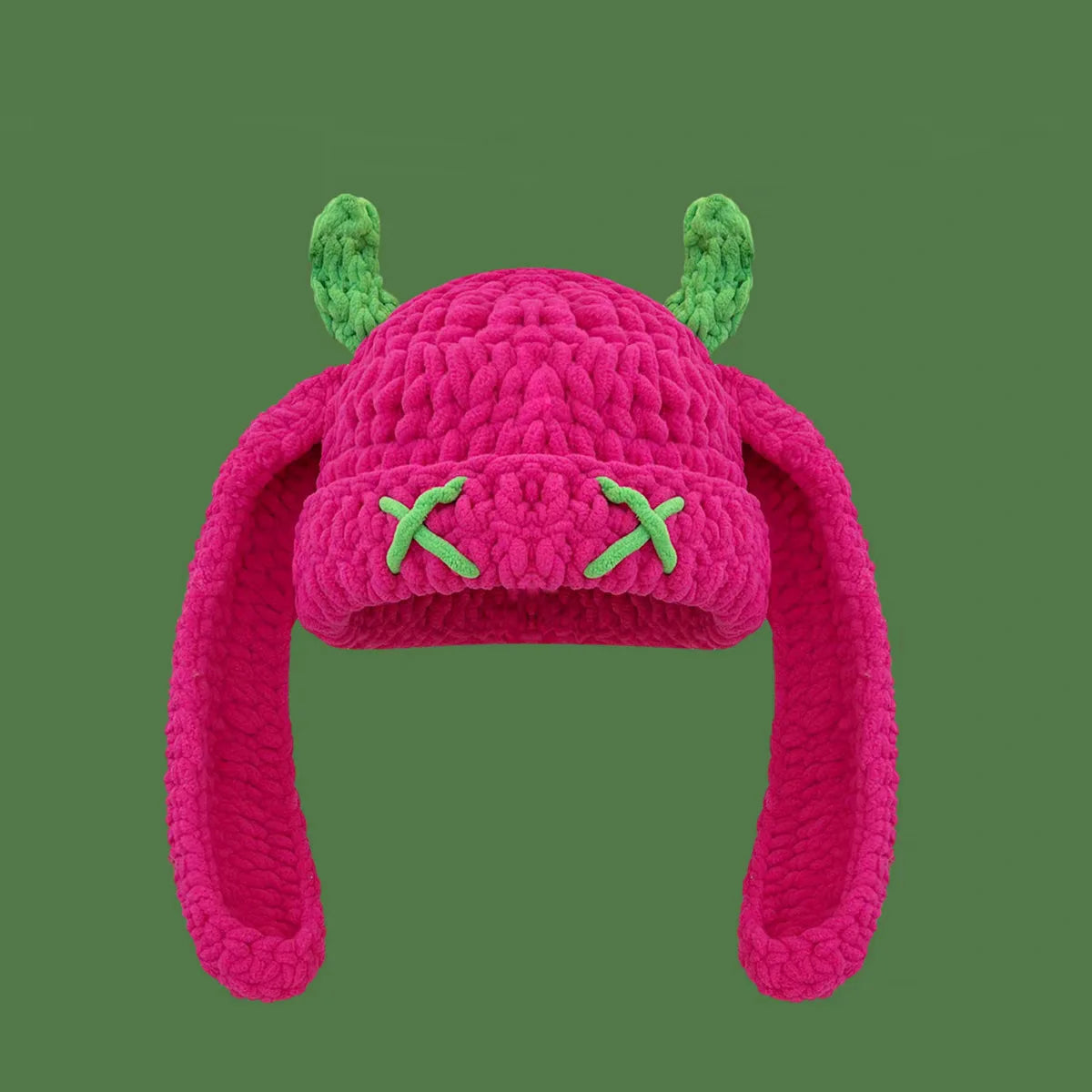 Devil Horn Long Ear Knit Hat