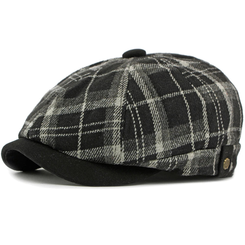 Vintage Plaid Beret Hat