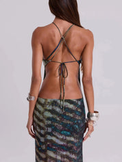 Solara – Boho Halter Maxi Dress