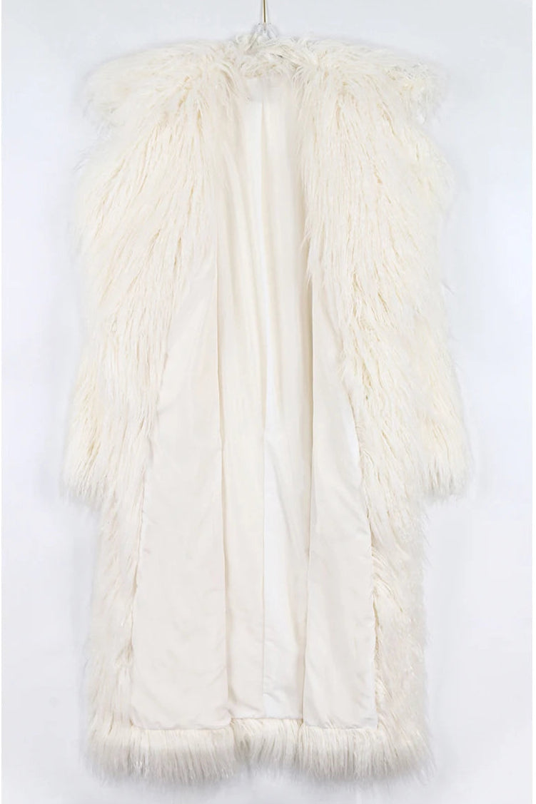 Bright Pink Shaggy Faux Fur Coat