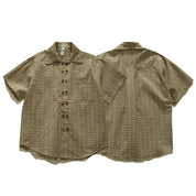 Men's Striped Jacquard Cuban Collar Shirt