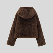 YI Warm Brown Fur Coat with Buckle