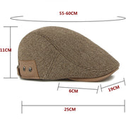 Striped Beret Hat with Ear Flaps