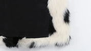 Heart Print Faux Fur Coat