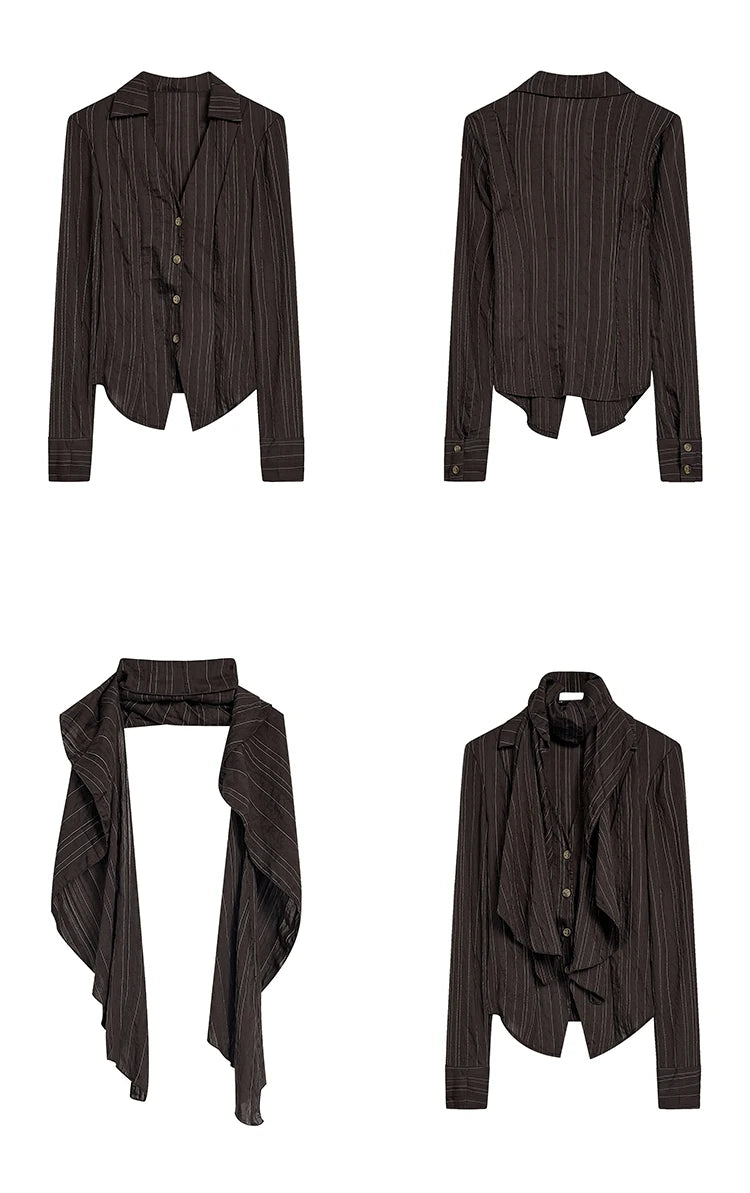 UP Striped Shirt with Scarf