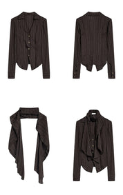 UP Striped Shirt with Scarf