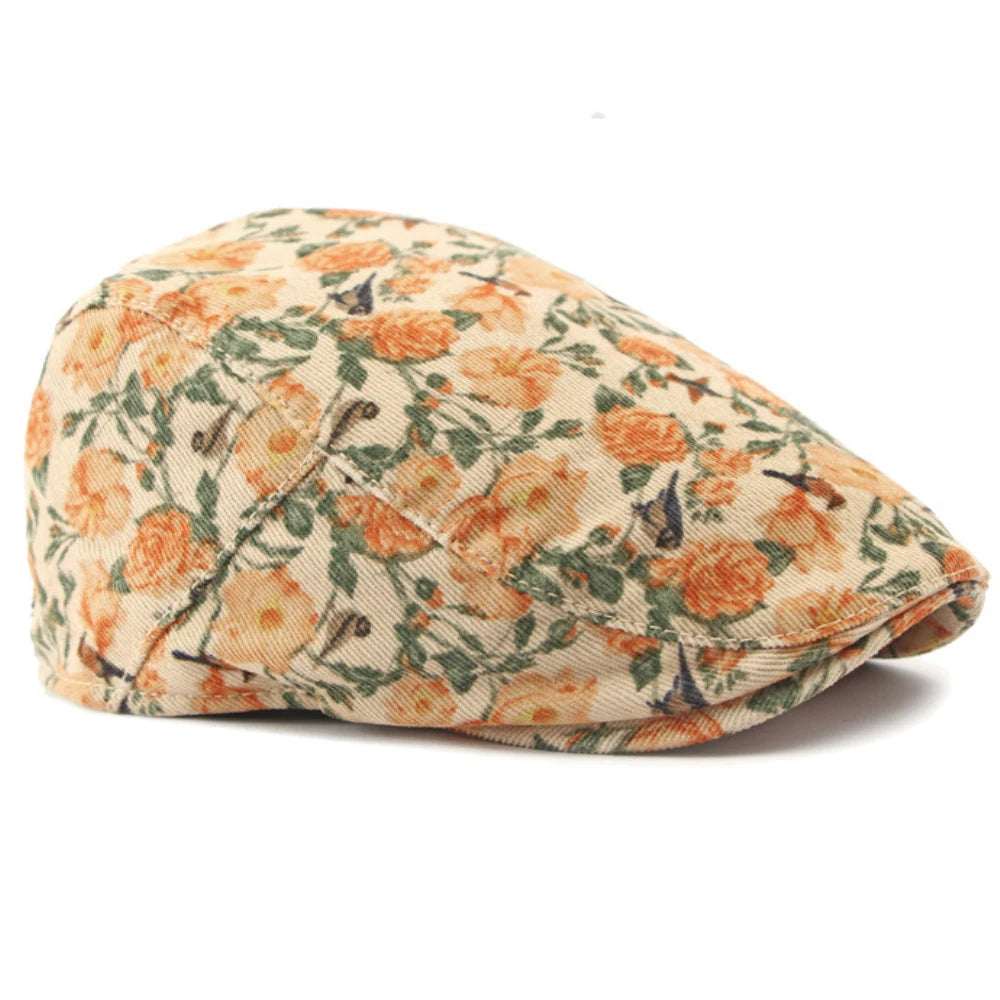 The Flora Hat – Retro Floral Beret