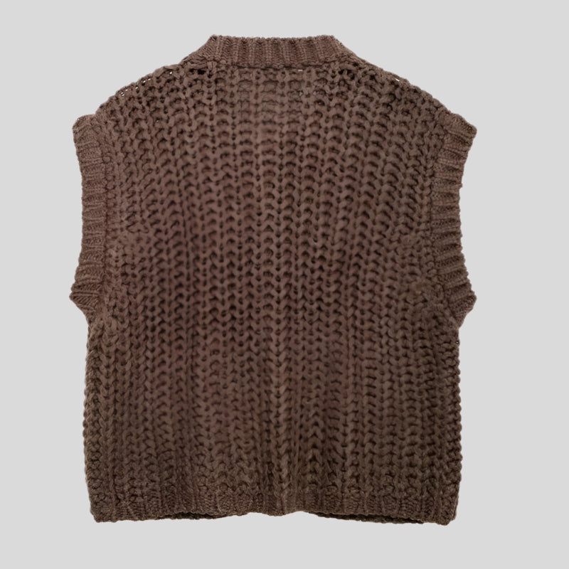 TIM Brown Button Vest