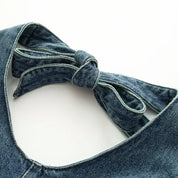 Short denim overalls