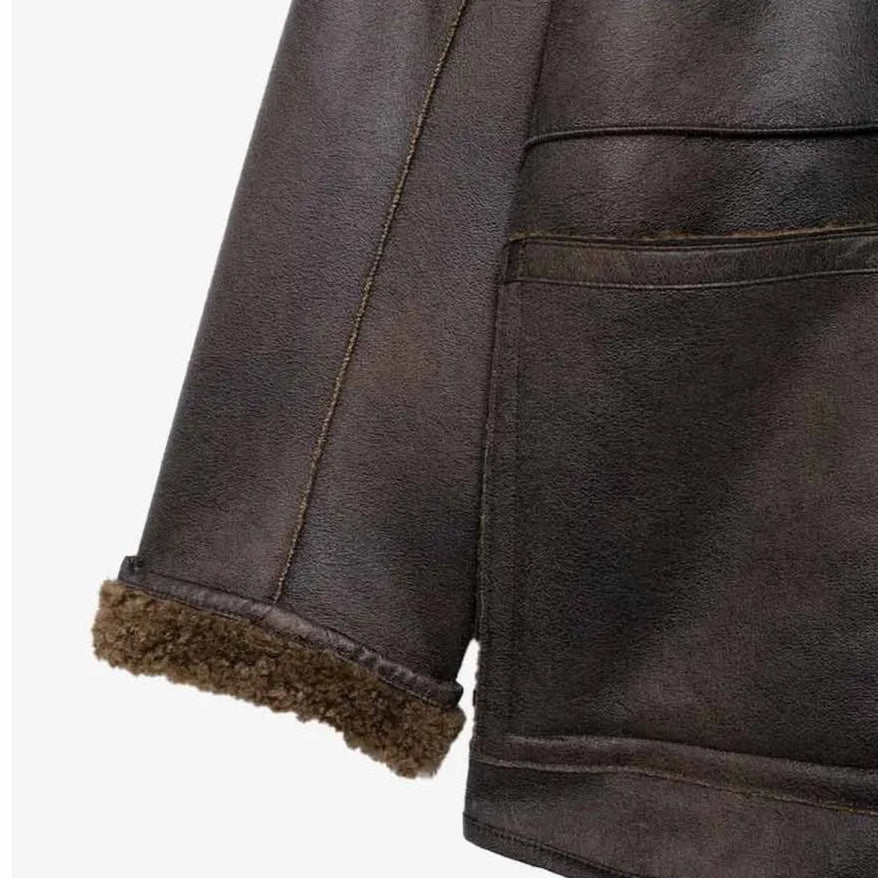 UO Reversible Brown Fur Jacket