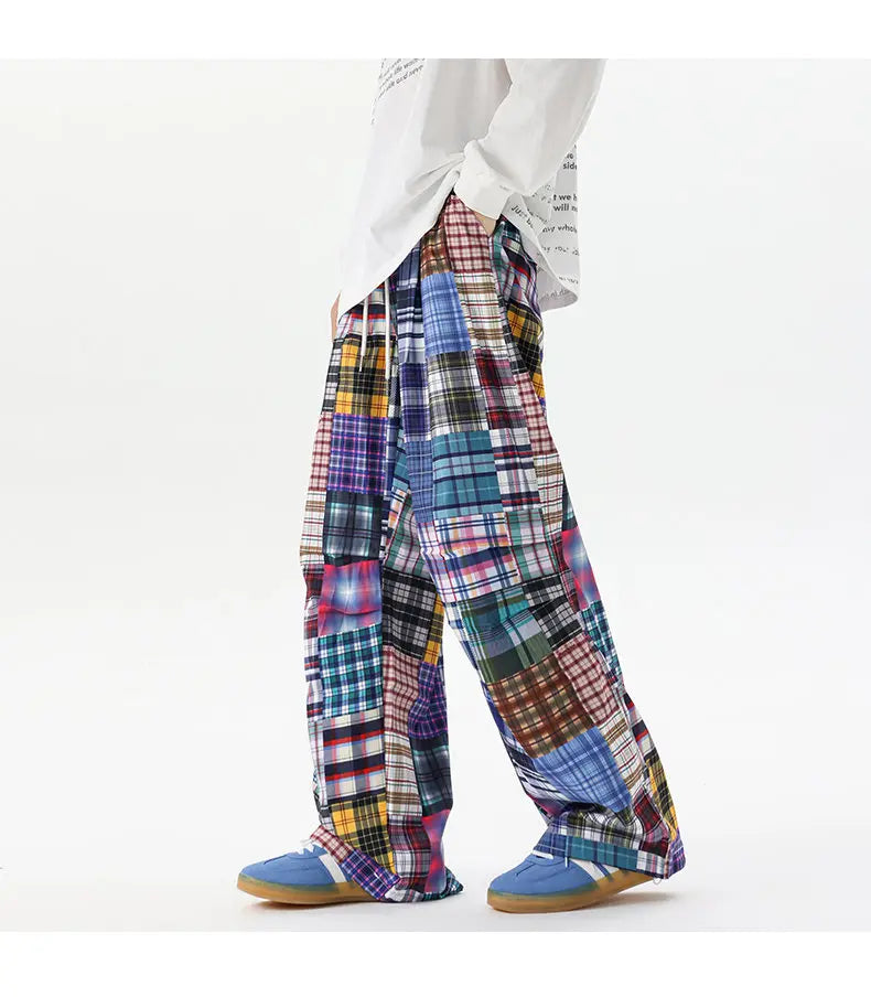 Men's Patchwork Wide Leg Jeans