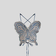 Butterfly Studded Denim Tank
