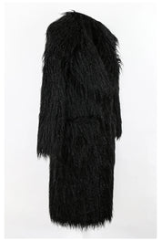 Bright Pink Shaggy Faux Fur Coat