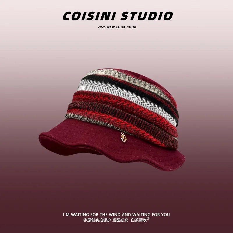 Striped Knit Bucket Hat
