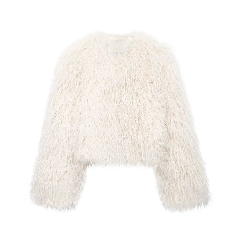 UO Short White Fur Coat