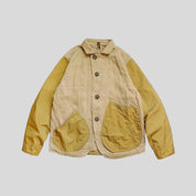 Color Block Lapel Shirt Jacket