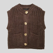 TIM Brown Button Vest