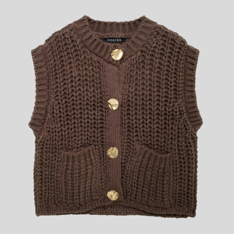 TIM Brown Button Vest