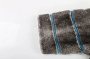 Striped Patchwork Faux Fur Coat