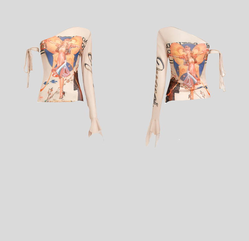 U Long-Sleeve Blouse