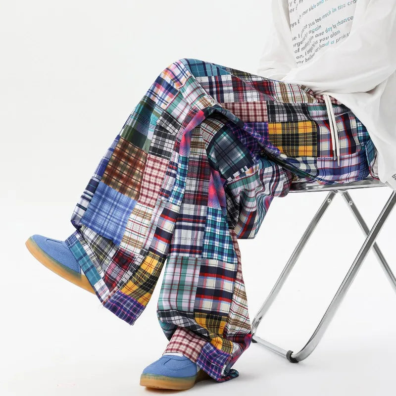 Men's Patchwork Wide Leg Jeans