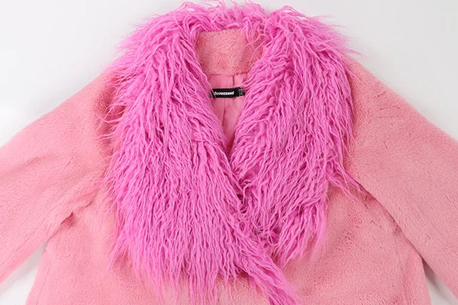 Pink Faux Fur Coat
