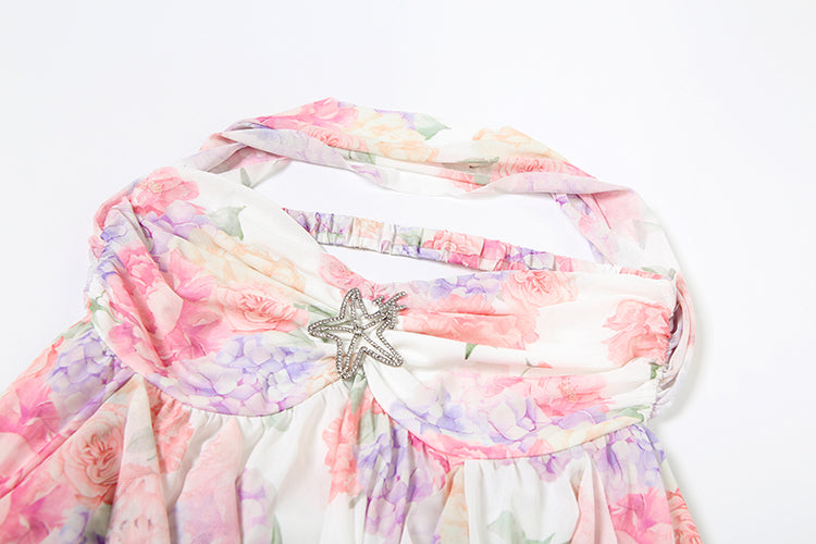 AYMI wide mini dress with starfish