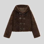 YI Warm Brown Fur Coat with Buckle