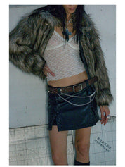 LOM Belted Fur Coat