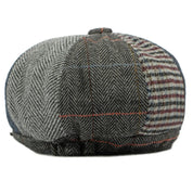 Patchwork Plaid Wool Beret Hat