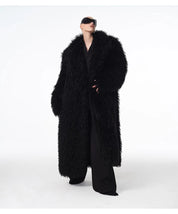 Long Faux Lamb Wool Trench Coat