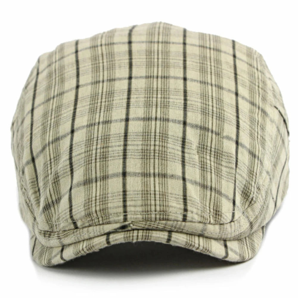 Retro Plaid Beret Hat