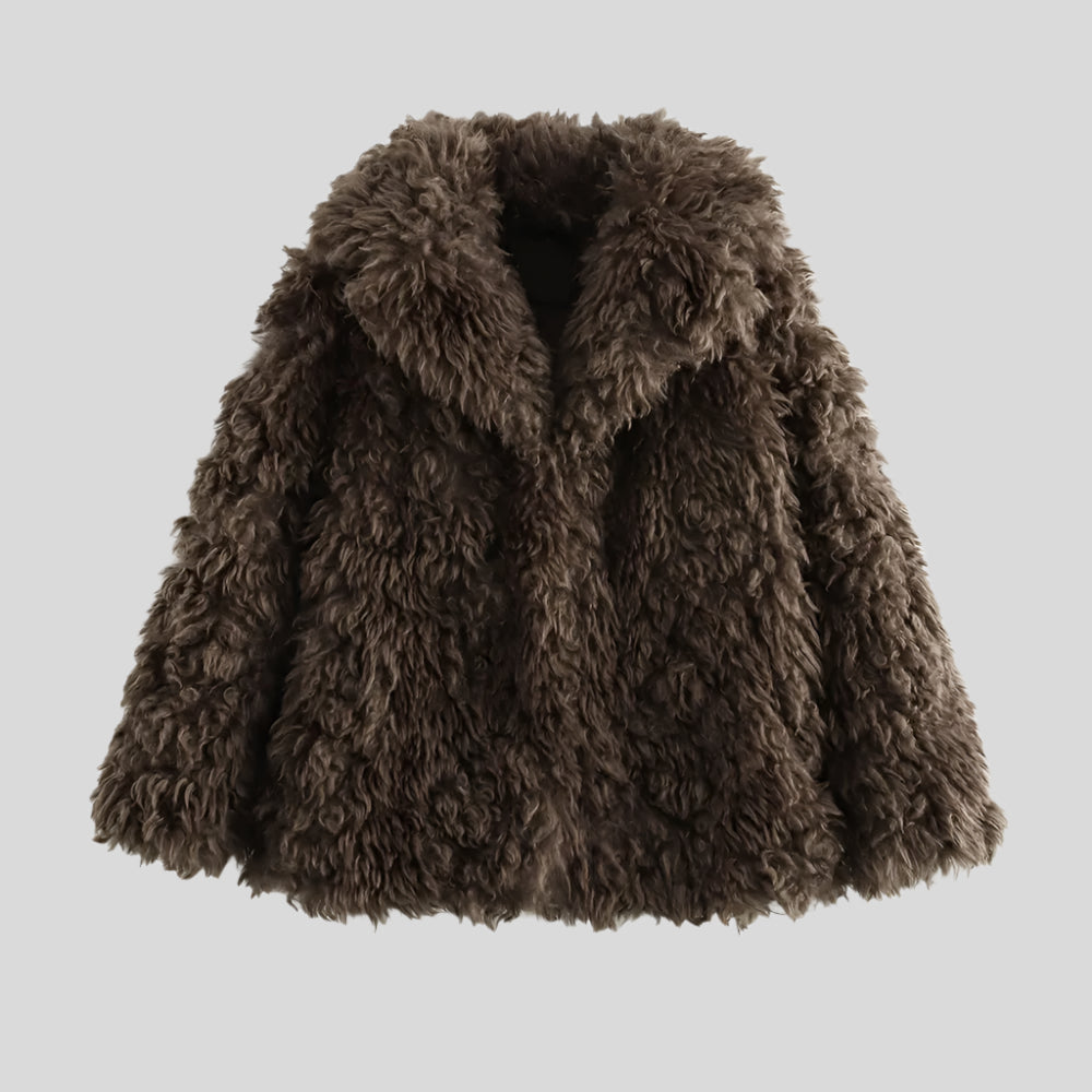 YUN Classic Brown Fur Coat