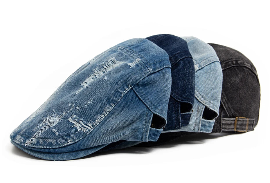 The Rafi Hat – Ripped Denim Beret