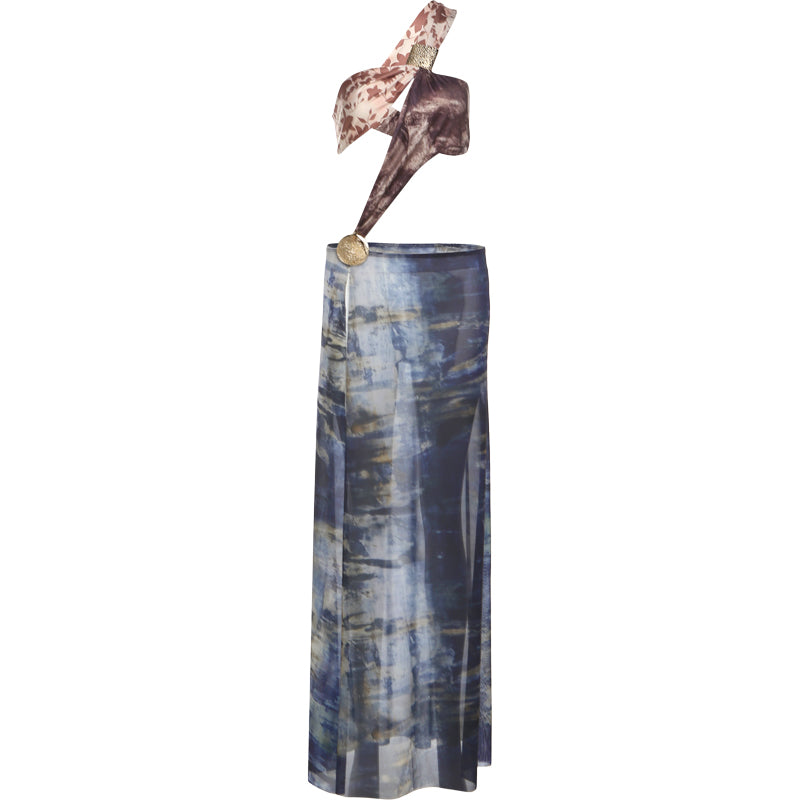 LUNA – Divided Mesh Dress with Ring Detail