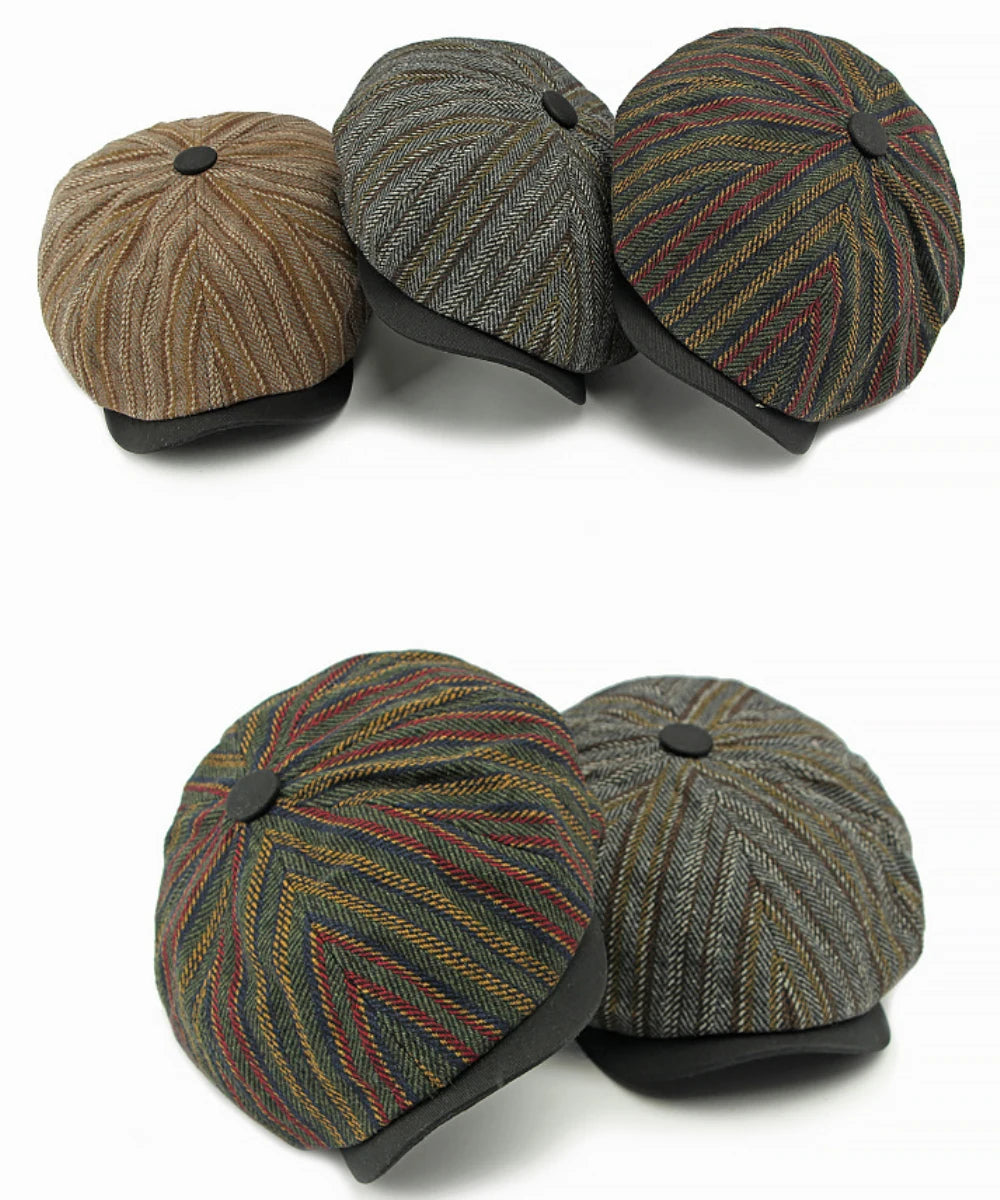 Striped Beret Hat