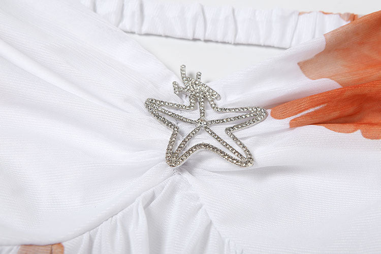 AYMI wide mini dress with starfish